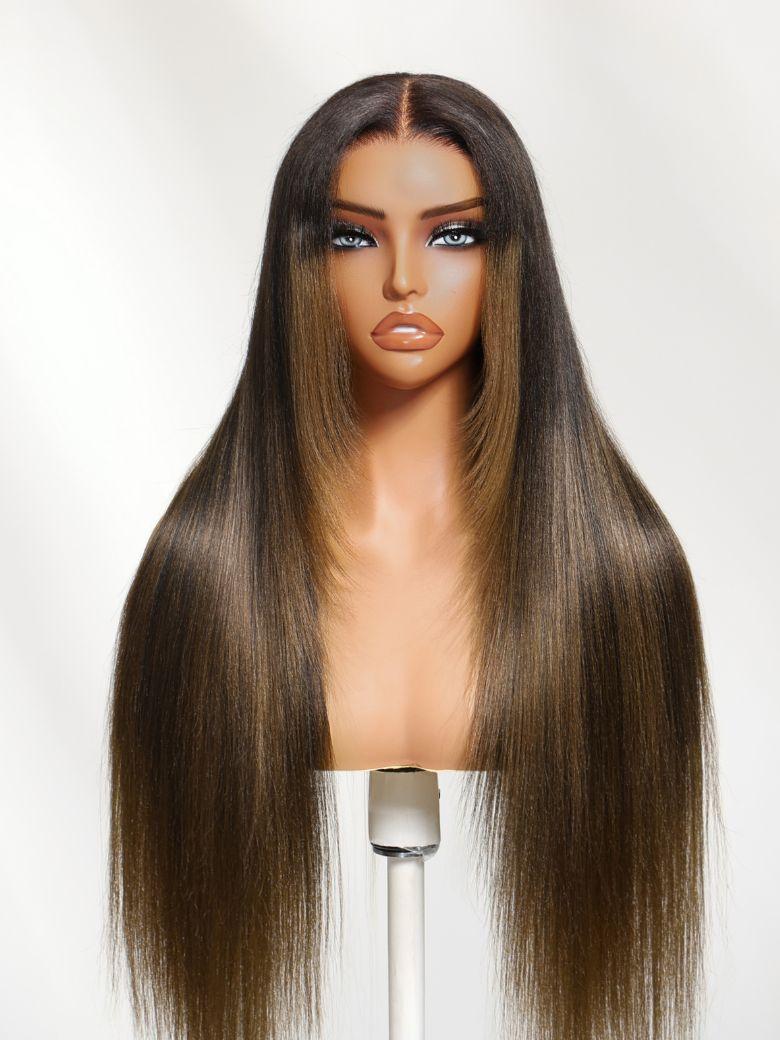 UNice Bye-Bye Knots™ 7x5 Lace Black Cherry Layered Wolf Cut with Wispy Bangs&Body Wave With Curtain Bangs Drawstring Wig