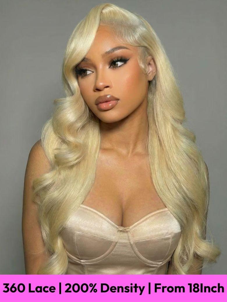 UNice Full Lace 100% Handmade Blond Body Wave & Straight Pre Plucked Human Hair Wigs