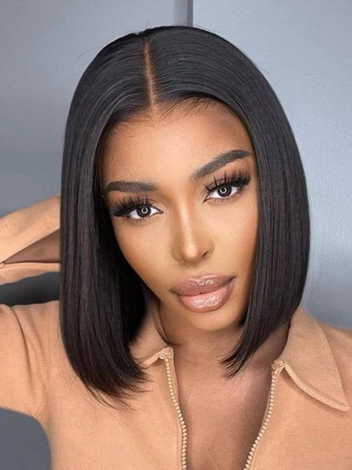 UNice 13x4 Pre-Everything Lace Frontal Natural Black Bob Wig Pre Cut Lace Wig With Breathable Cap