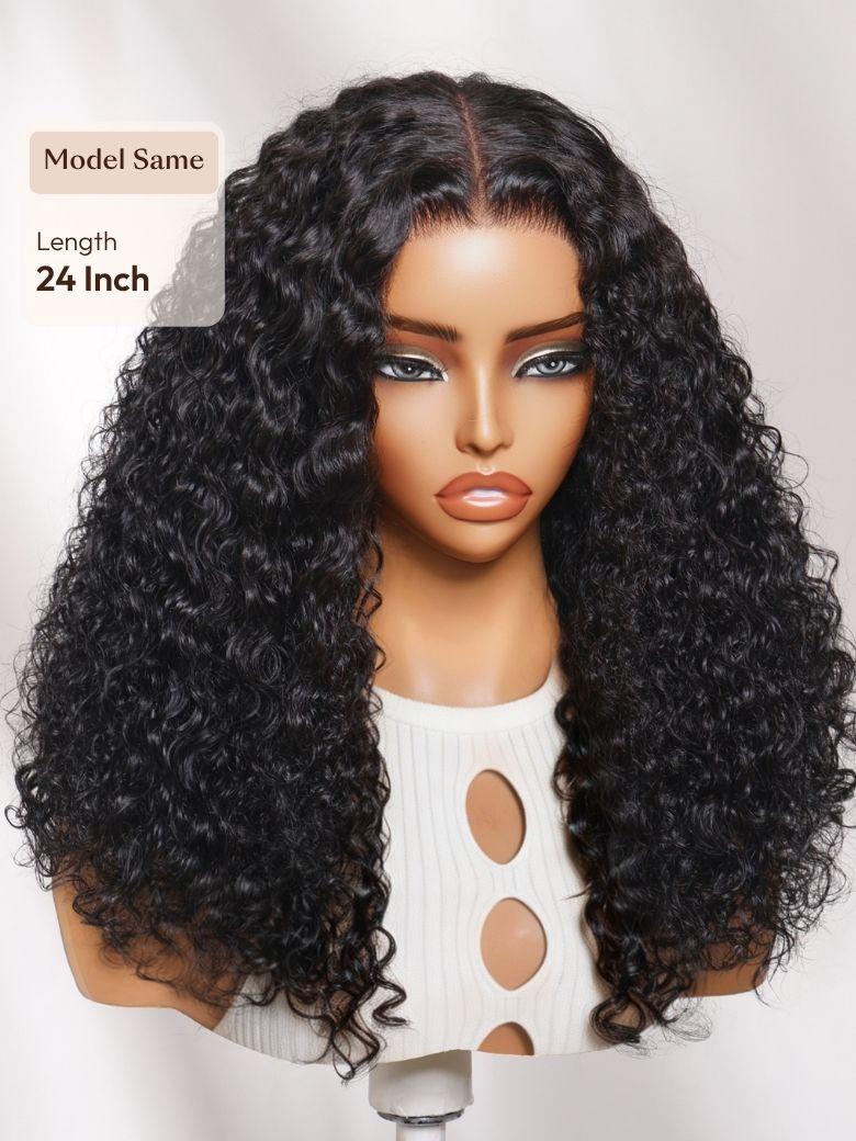 UNice 7x5 Bye-Bye Knots™ & 13x4 Pre-Everything™ & HD Lace Frontal Pull And Go Black Fluffy Natural & Balayage Highlights Loose Wave Wispy Bangs Wig
