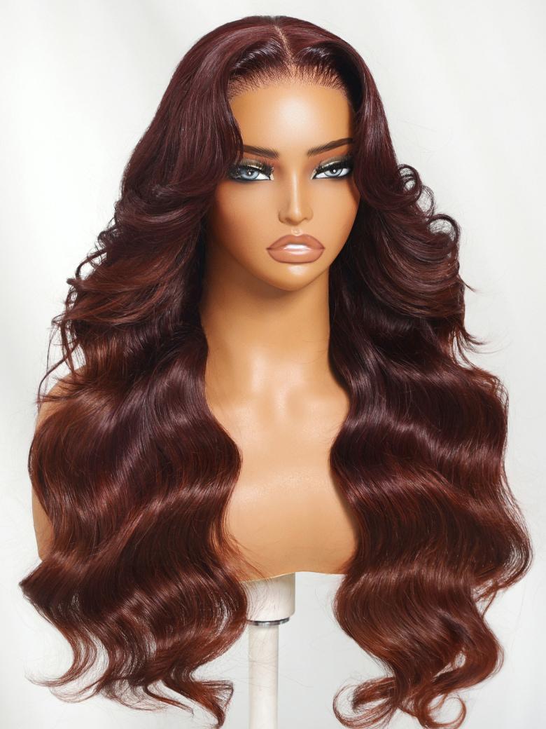UNice 13x4 Pre-Everything™ Lace Frontal Mahogany Brown Loose Wave Wig With Face Framing Layers