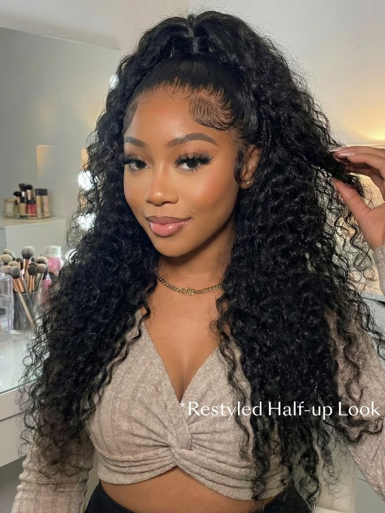 UNice Bye-Bye Knots™ 7x5 Lace Jerry Curl 150% Density Wig with Lived-In Coils