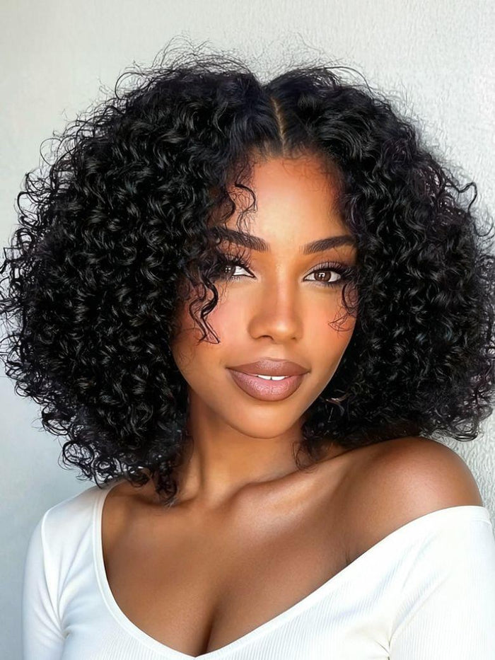 [22"=$122] Bye-Bye Knots™ 7x5 Lace Black Fluffy Kinky Coils Texture Wig with Invisi Drawstring