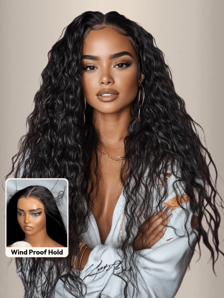 UNice 7x5 Bye-Bye Knots™ Wig Quick Glueless & HD Lace Wet & Wavy Water Wave Invisible Knots With Invisi Drawstring With Baby Hair