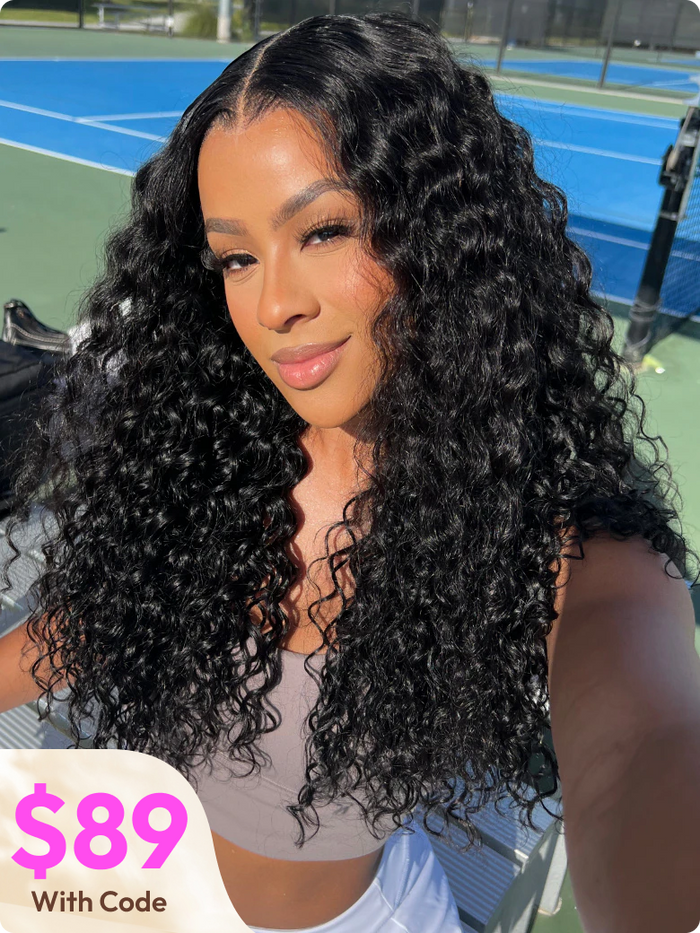 7x5 Bye Bye Knots Glueless Lace Wig Quick Install Water Wave With Baby Hair