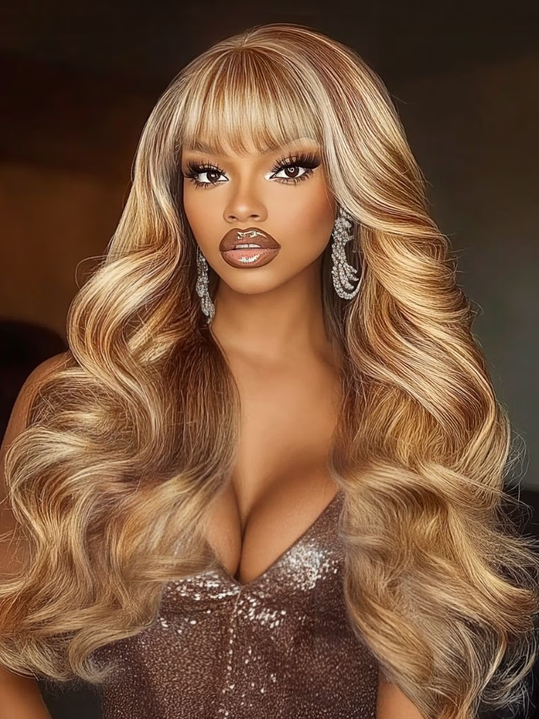 Bye-Bye Knots Wig Pre-Cut 7x5 Glueless Lace Honey Blonde Body Wave Wig With Bleached Clean Knots