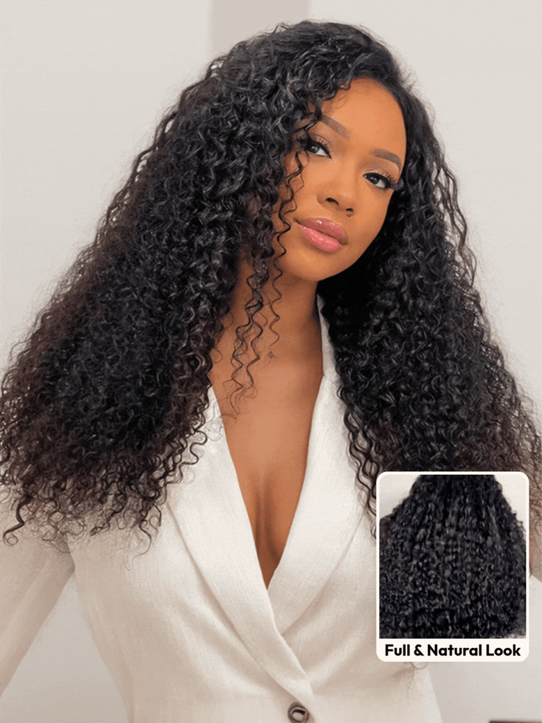 UNice Bye-Bye Knots™ 7x5 Lace Jerry Curl 150% Density Wig with Lived-In Coils