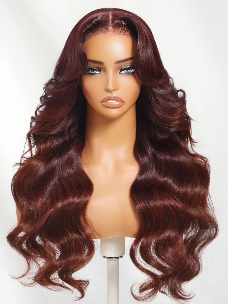 UNice 13x4 Pre-Everything™ Lace Frontal Mahogany Brown Loose Wave Wig With Face Framing Layers
