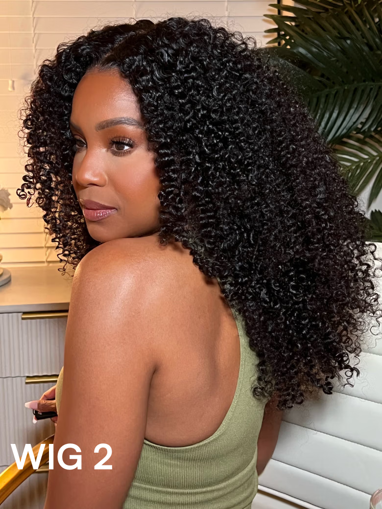 24" Inside| All Length $99 UNice New V Part Kinky Curly Glueless 0 Skill Needed Wig