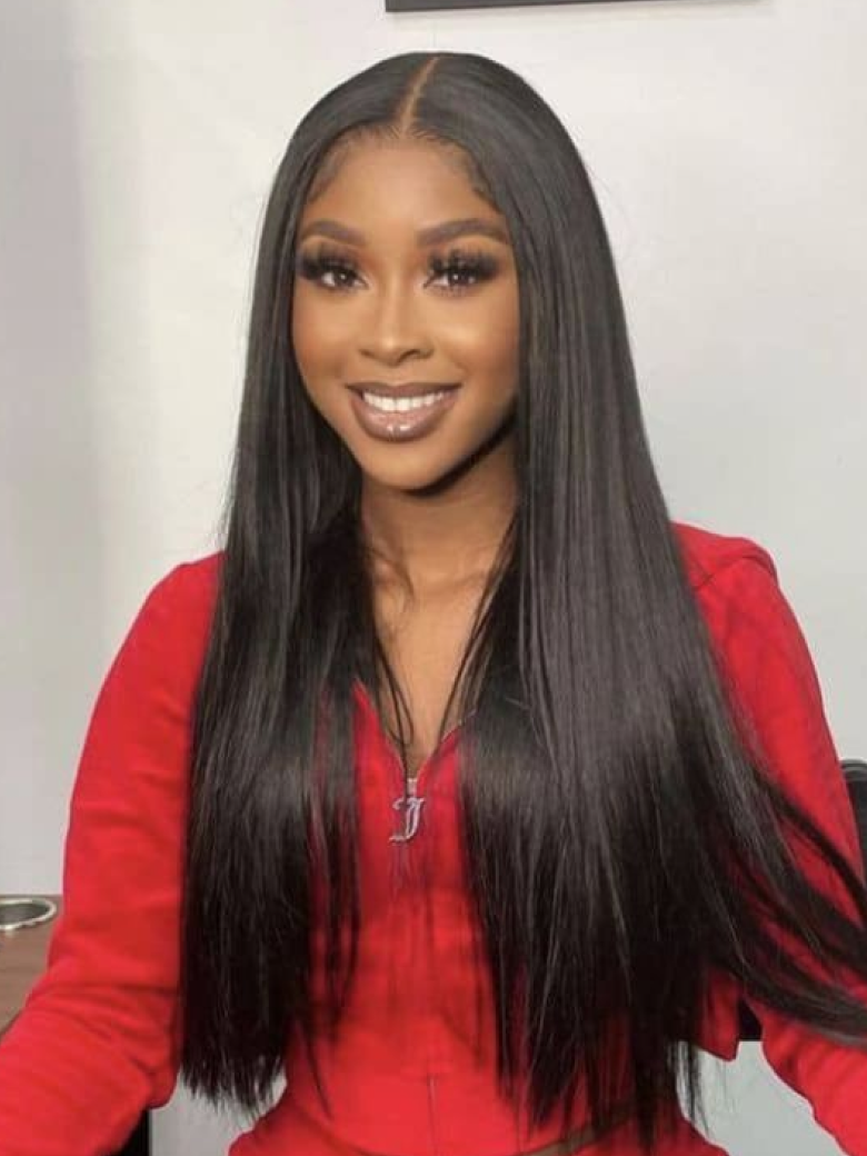 Middle Part Lace Straight Pre Plucked Wig 150% Density Hot Seller For Summer