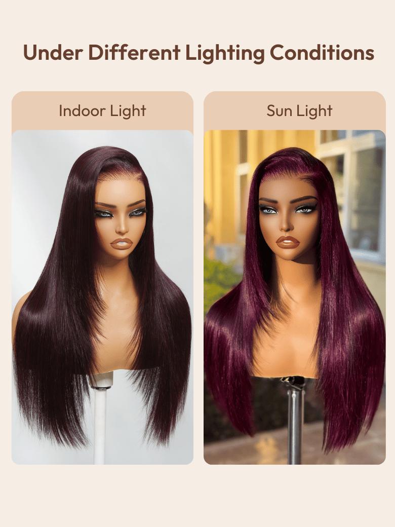 UNice 7x5 Bye-Bye Knots™ & 13x4 Pre-Everything™ Lace Frontal Black Cherry Layered Straight Hair Wig
