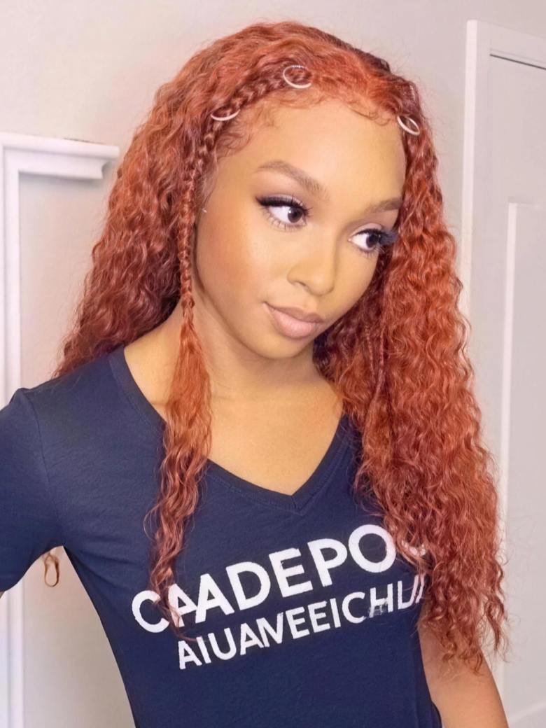 [Flash Sale] Unice 4x0.75 Lace Part 150% Density Ginger Color Jerry Curly Human Hair Wig