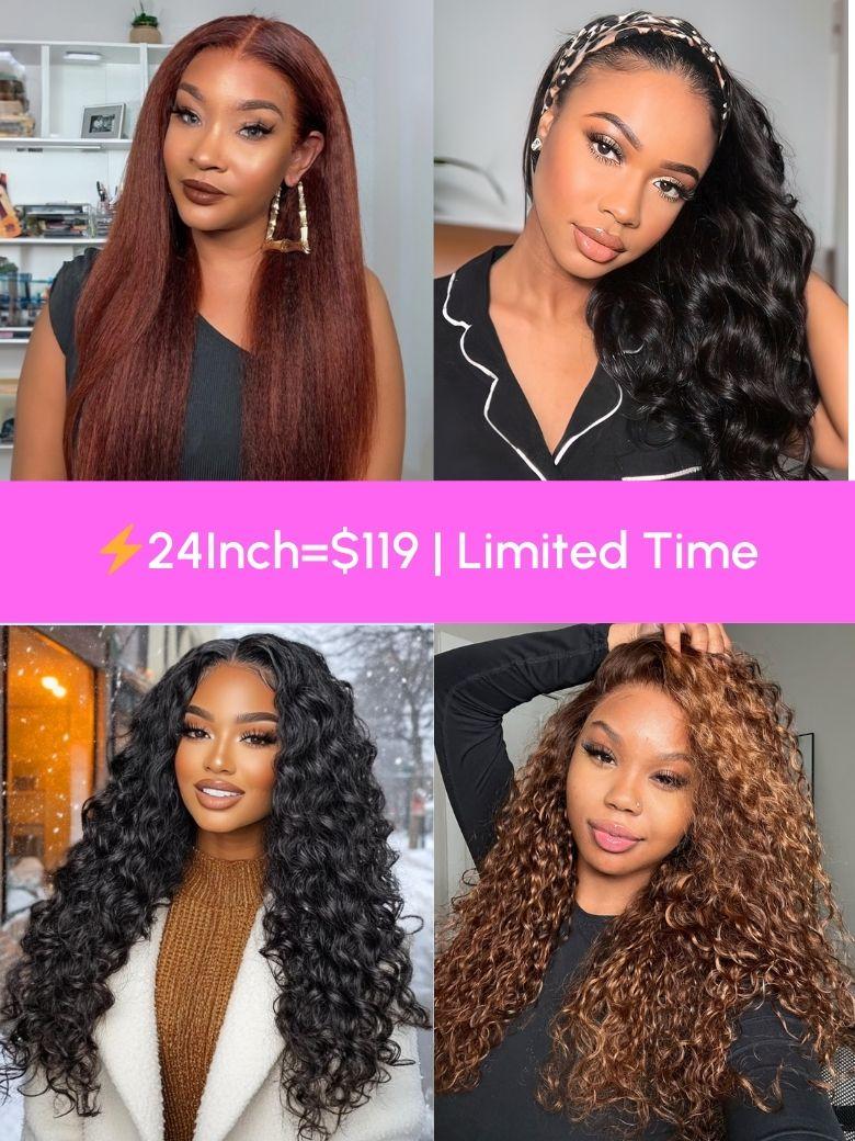 24 Inch=$119 All Wigs 70% OFF 200% Density Hot Lace Wig Last Chance Sale Limited Stock