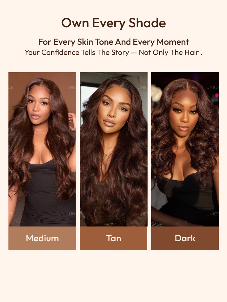 13x4 Pre-Everything™ Lace Frontal Auburn Brown Loose Wave Wig with Invisi Drawstring & Face Framing Layers