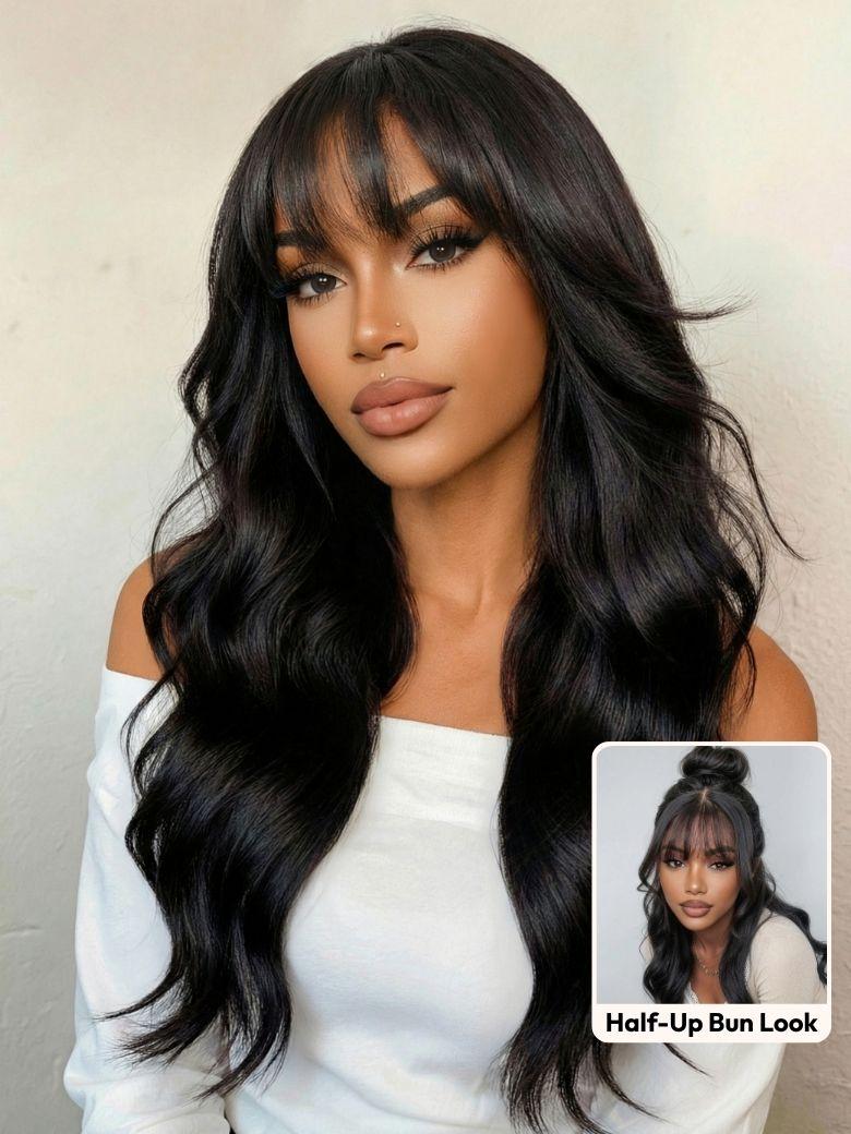 UNice Bye-Bye Slip™ Wig Feathered Layer Left Side Part 200% Density Wig with Secure Silicone Strips and Drawstring