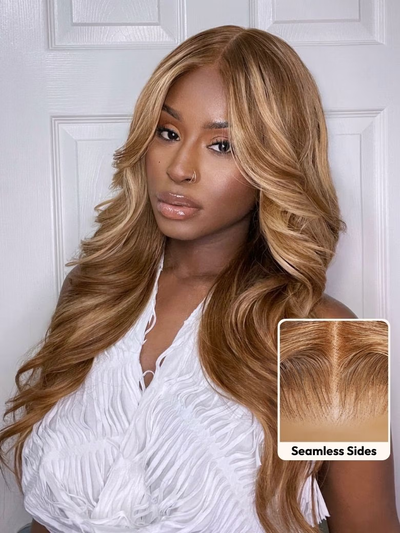 [From 20" | 180% Density] 6x4.5 Pre Cut Lace Honey Blonde Body Wave Wig Put On And Go