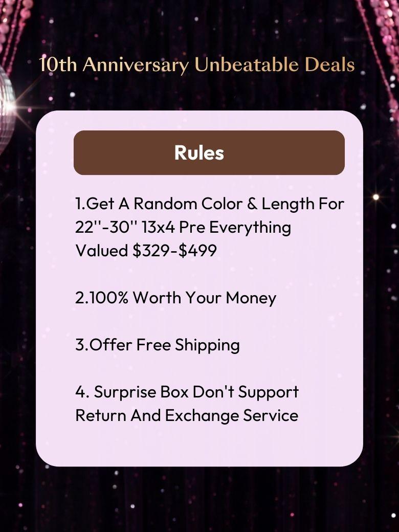UNICE $79 Surprise Box Randomly Get 24''-28'' 7x5 Bye Bye Knots Value $299-$399