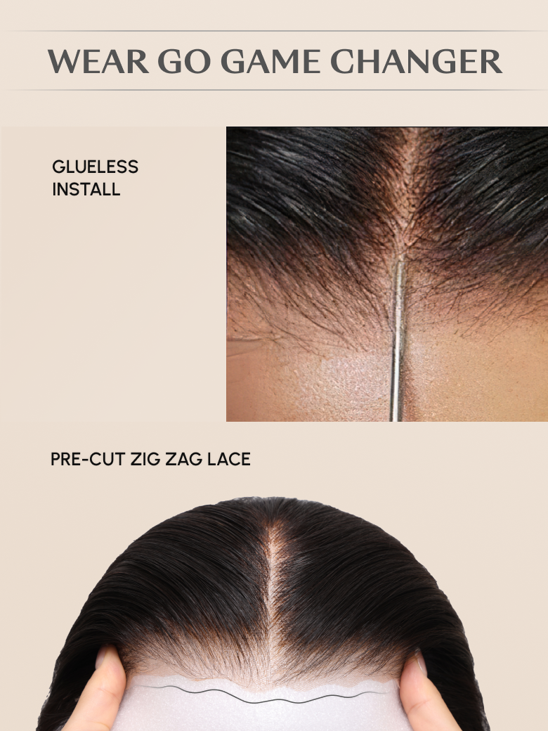 [From 18"] 6x4.5 Pre Cut Lace Put On And Go Glueless Kinky Straight 150% Density Black Air Wig