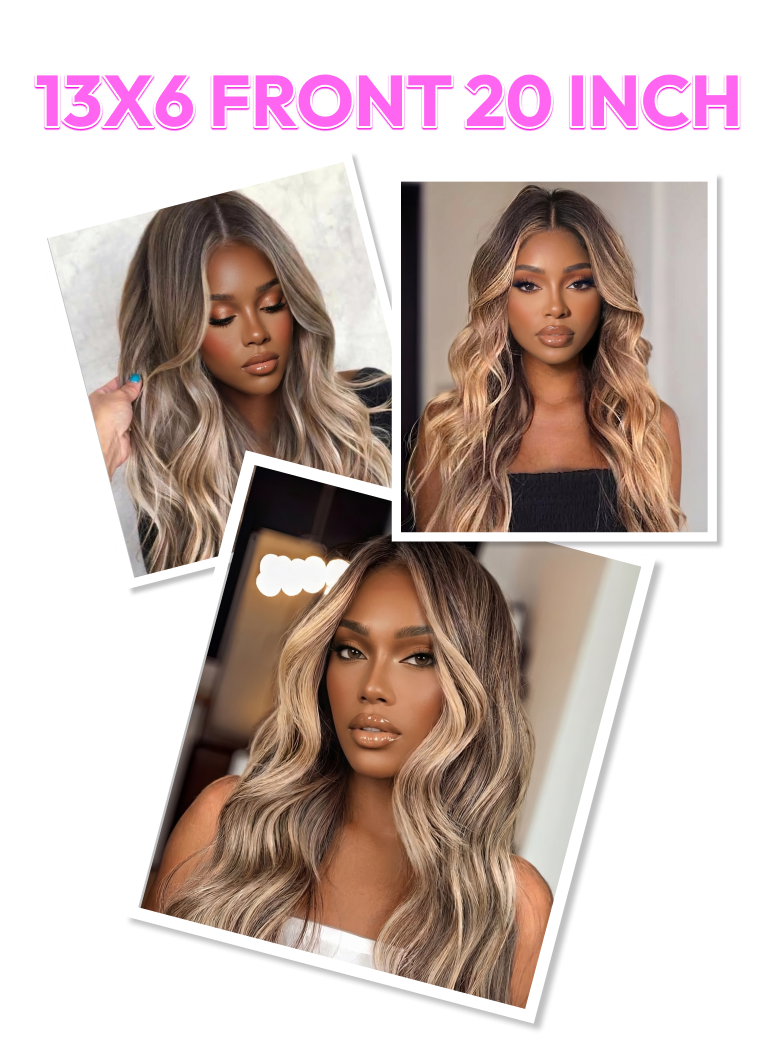 [All 20"] 13x6 Front Lace 180% Density Honey Highlight 20 Inch Wigs