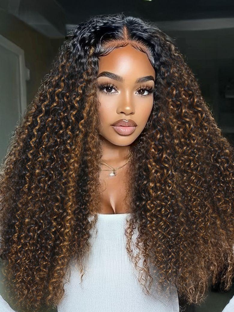 UNice EasiContour™ V Part Minimal Glueless Curly Glueless Wig With Invisi Drawstring 100% Human Hair 150% Density