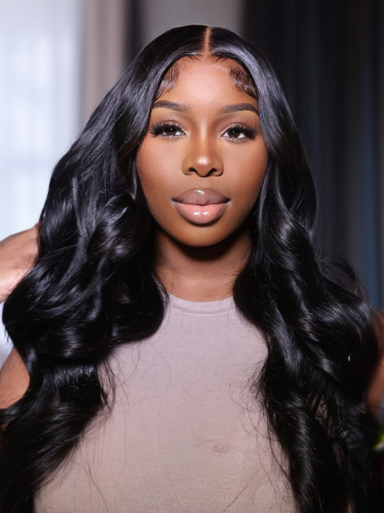 7x5 ByeBye Knots Body Wave Wig Pre Cut Lace Pre Plucked Hairline Put On and Go 150% Density Wig