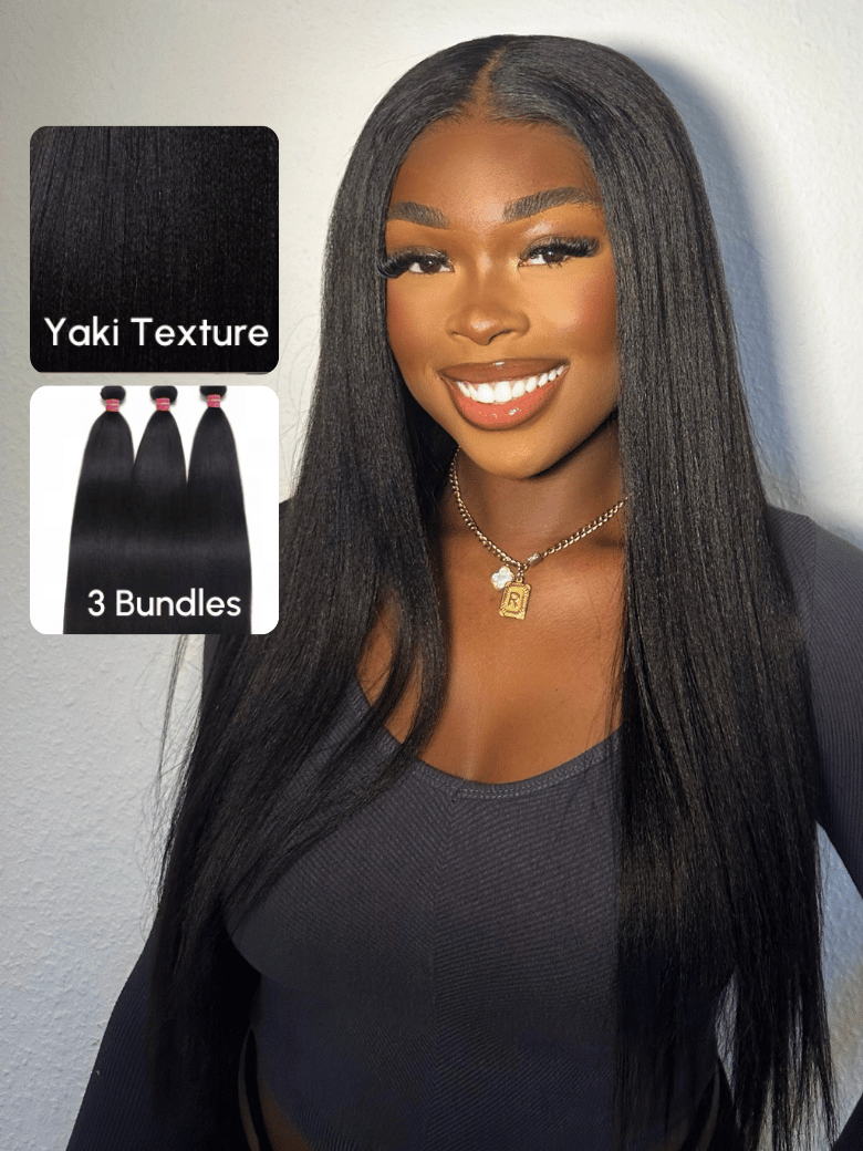 Yaki Hair Bundles 3 Pcs/pack Yaki Virgin Human Hair