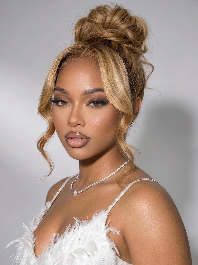 7x5 Bye-Bye Knots Wig With Drawstring Pre-Cut Glueless Lace Honey Blonde Body Wave Wig