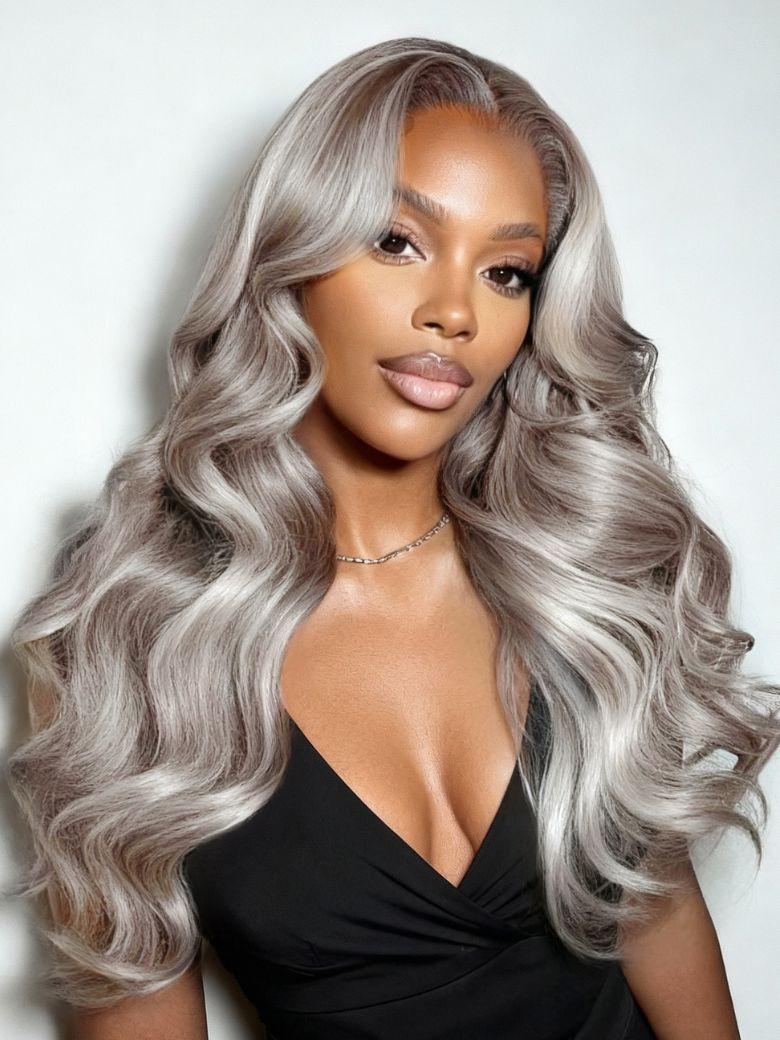 UNice 13x4 Pre-Everything™ Silver Platinum Blonde Highlight Wig With Face-Framing Layer Bangs