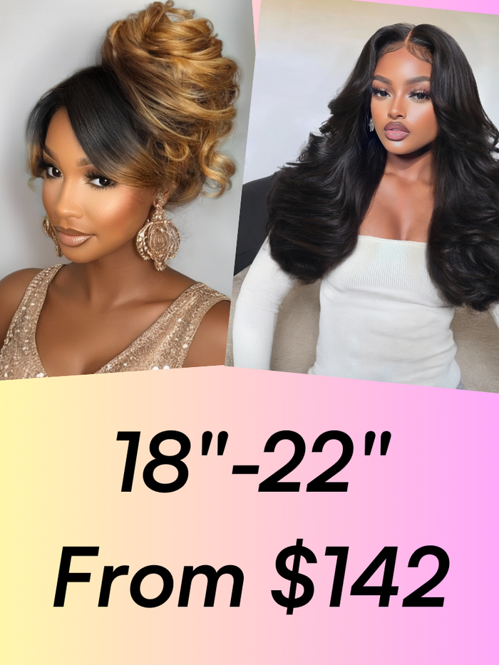 18"-22" 13x4 Pre Everything Lace Wig: Black to Cappuccino Ombre | Natural Black