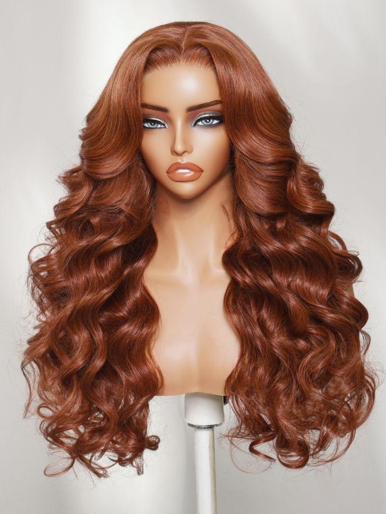 UNice 7x5 Bye Bye Slip™ Lace Auburn Copper Brown Body Wave Drawstring Wig Beginner Friendly