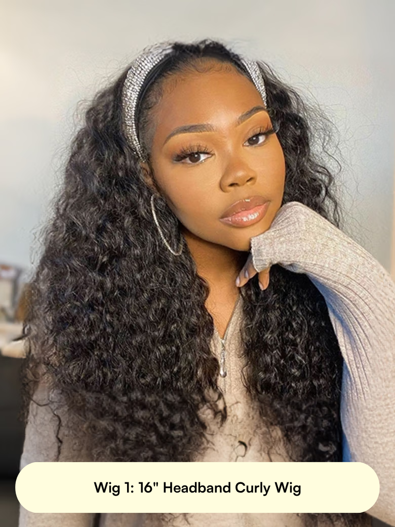 Price From $49: Headband Wig | 250% Density 6x4.5 Lace Wig | 4x4 Lace Closure Wig