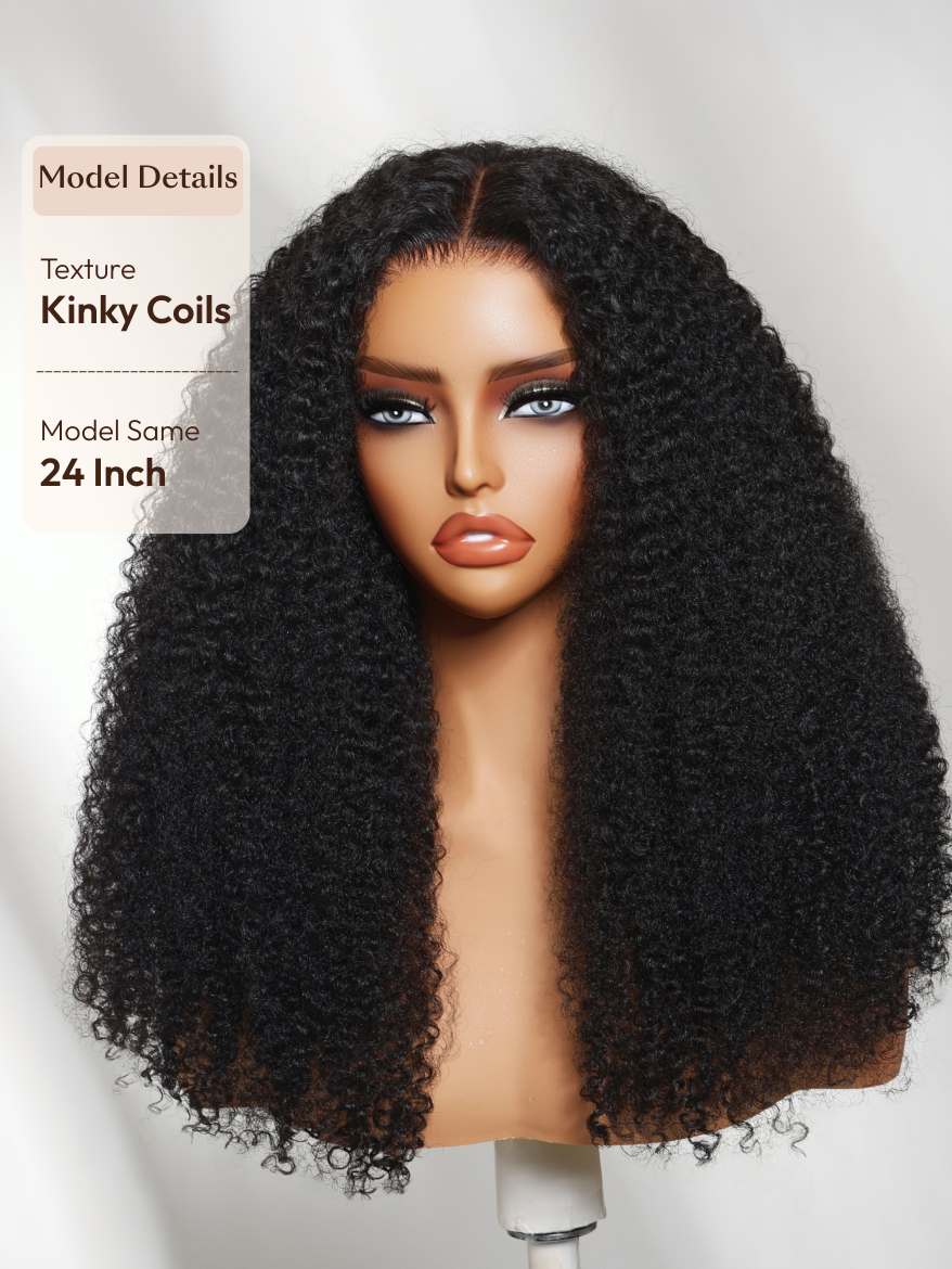UNice 13x4 Pre-Everything™ Lace Frontal Natural Black Burmese Curly Wig with Finger Coily Ends