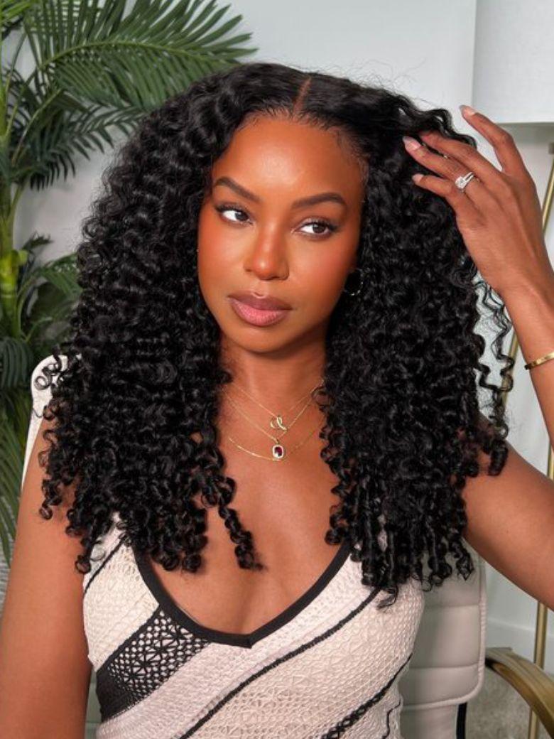 7x5 Bye-Bye Slip™ Curly Texture 100% Human Hair Wig With Finger Coil Ends