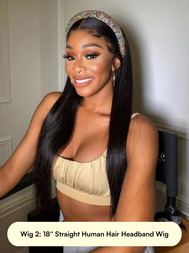 Price From $49: Headband Wig | 250% Density 6x4.5 Lace Wig | 4x4 Lace Closure Wig