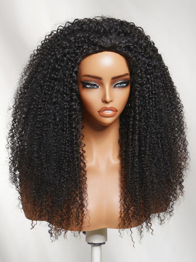 UNice Versatile 2-in-1 Black to Brown Ombre Turn-Around Kinky Curly Half Wig Glueless for Beginners