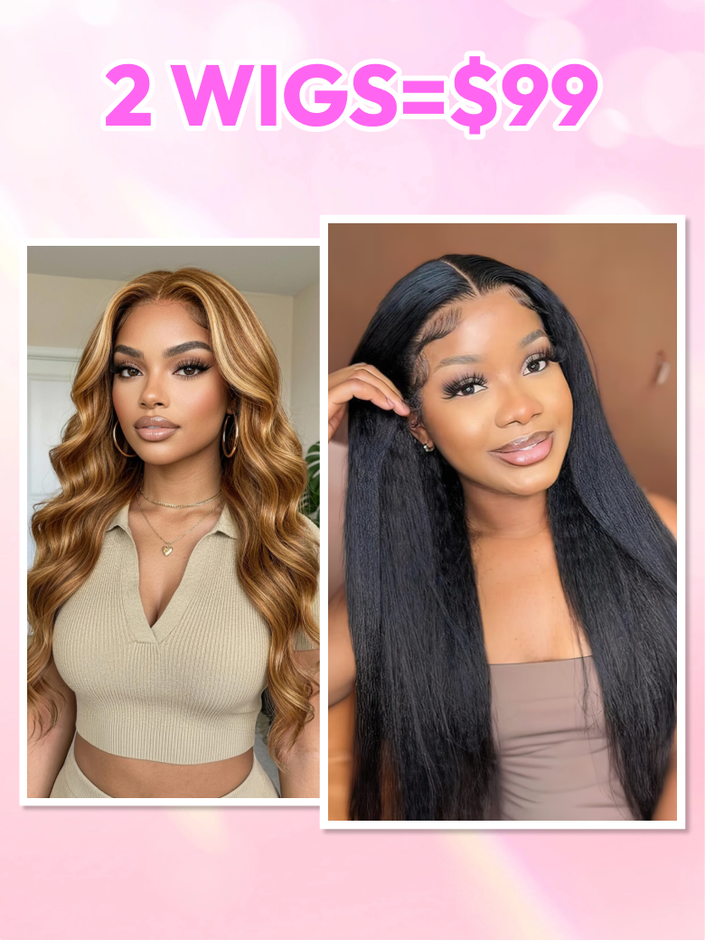 TWO 18"  Wigs $129 | For 250% Density V Part Jerry Curly /  13X4 Front Lace 180% Density/ Body Wave...