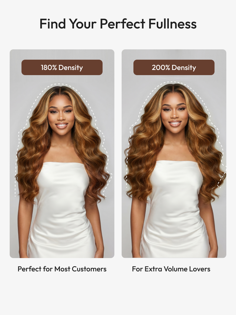 UNice 360 HD Lace Pre-plucked Luxury Raw Virgin Hair Caramel Brown With Money Piece Highlights Body Wave Wig