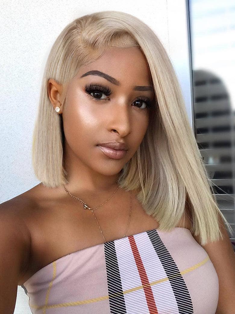 UNice Bye-Bye Knots Wig 7x5 Lace Blonde with Brown Root Straight Bob Wig