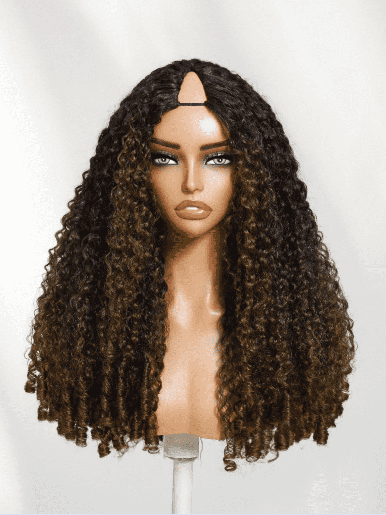Unice Brown Hair With Highlights Body Wave Wig With Face Framing Layers Beginner Friendly V Part 150% Density