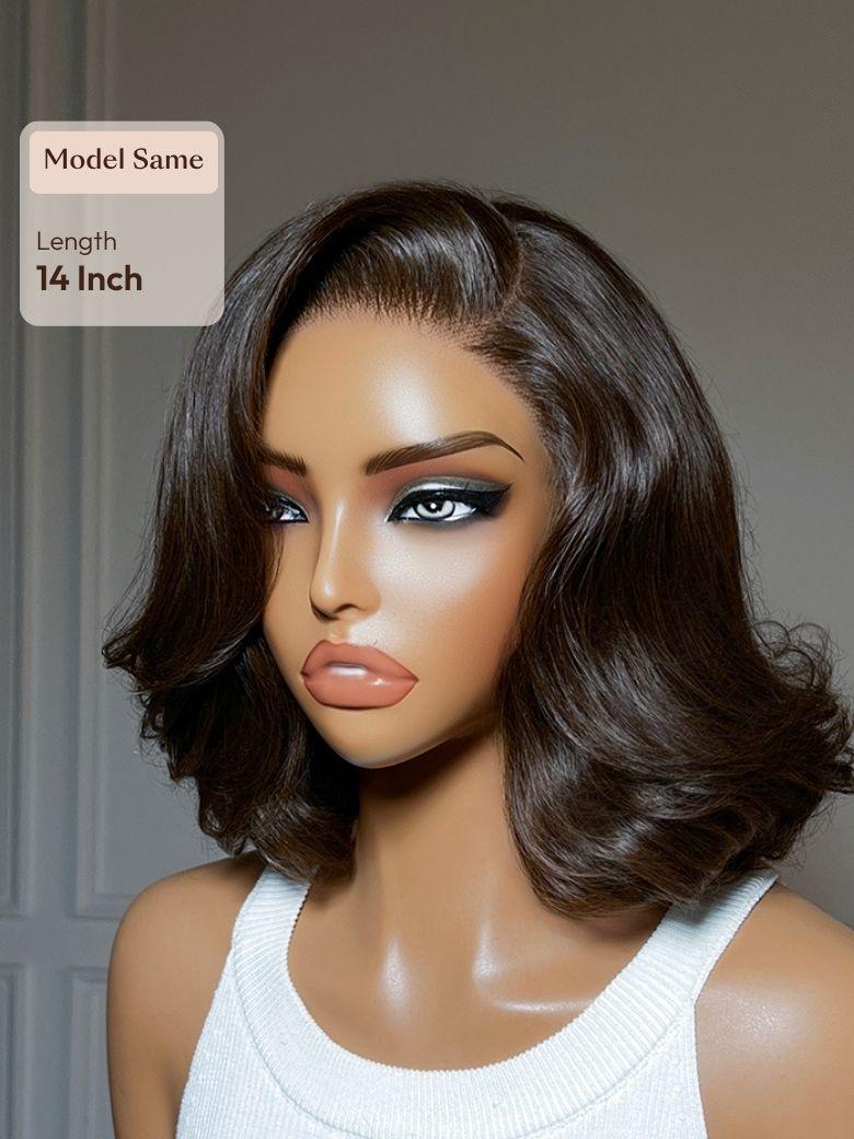 UNice 7x5 Bye Bye Slip™ Lace Caramel Brown Ombre with Dark Roots Water Wave Glueless Wig