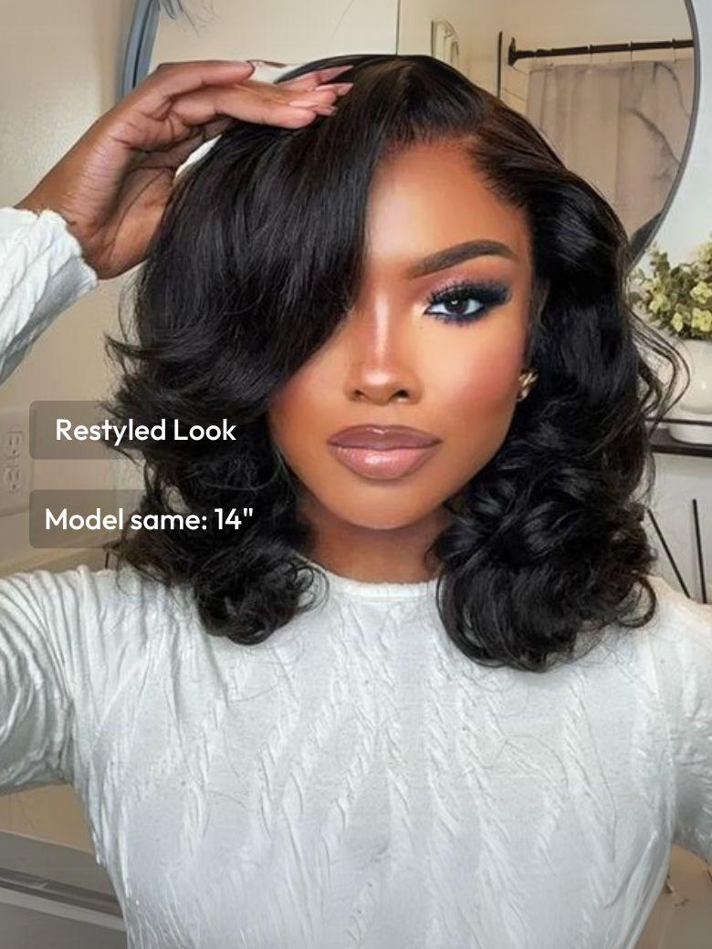 Bye-Bye Knots Wig 7x5 Put On And Go Glueless Lace Wig Bleached Knots Fashion Bob Wig 150% Density