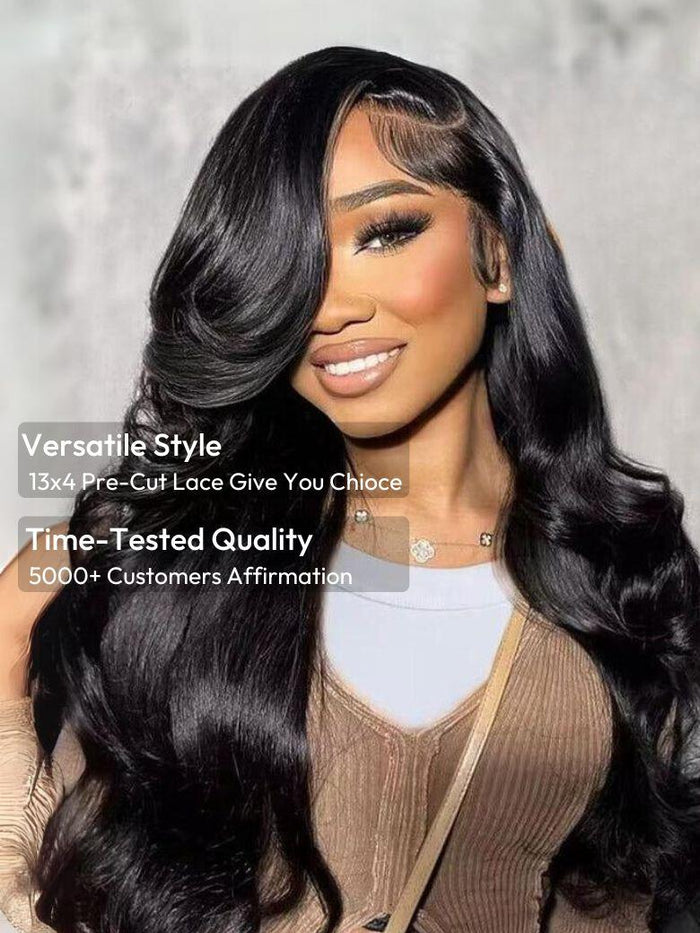 Real Glueless Pre-everything 13x4 Lace Front Wig Natural Color Body Wave Limited Sale