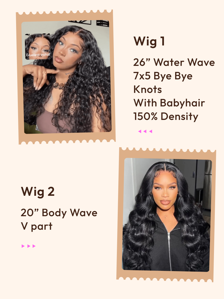 2 Wigs $110 for 4x0.75 Lace Wig 18" And 6" Bob Wigs