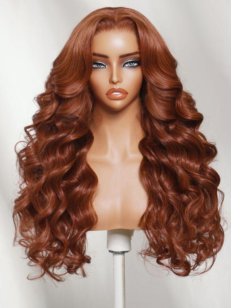 UNice 7x5 Bye Bye Slip™ Lace Auburn Copper Brown Body Wave Drawstring Wig Beginner Friendly