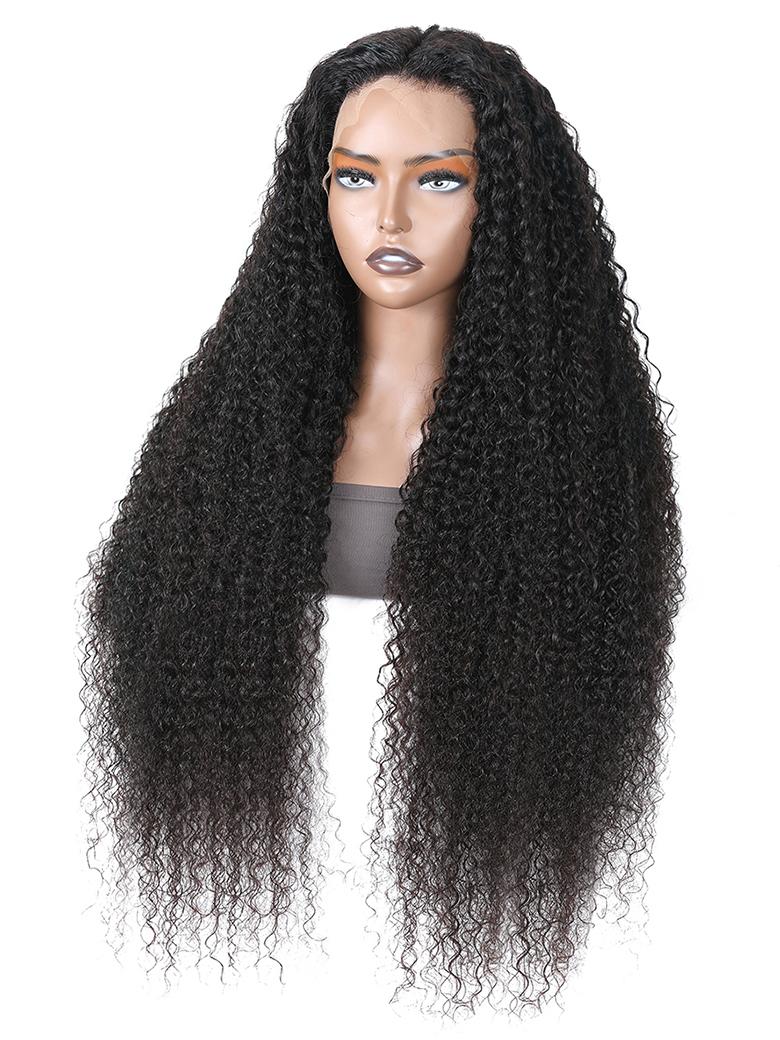 13x4 HD Lace Frontal Curly Glueless Wigs Human Hair Wigs 150% Density Natural Color