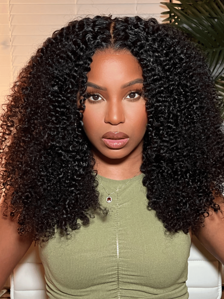 UNice 13x4 Pre-Cut Lace Front Super Secure Kinky Curly Wig Real Ear To Ear Pre-Cut & Pre-Pluck &  Pre-Bleached Pre-Everything Wig