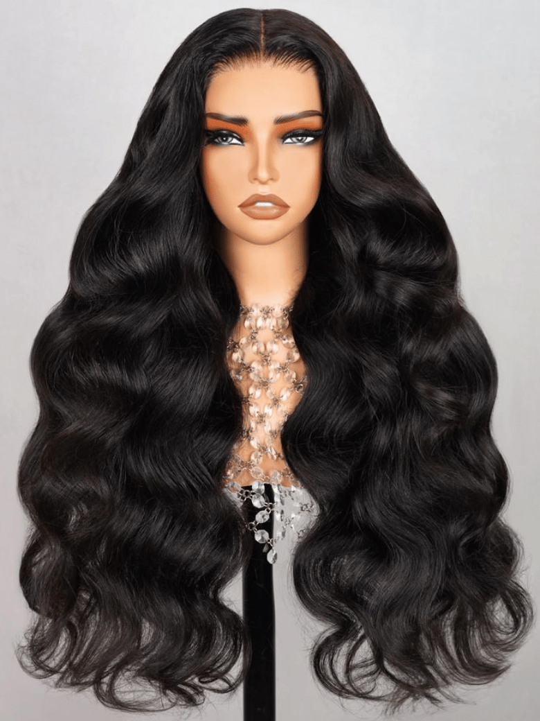 [200% Density & 20"=$117]6x4.5 Pre Cut Lace Body Wave Black Quick & Easy Glueless Wig With Breathable Cap No Baby Hair
