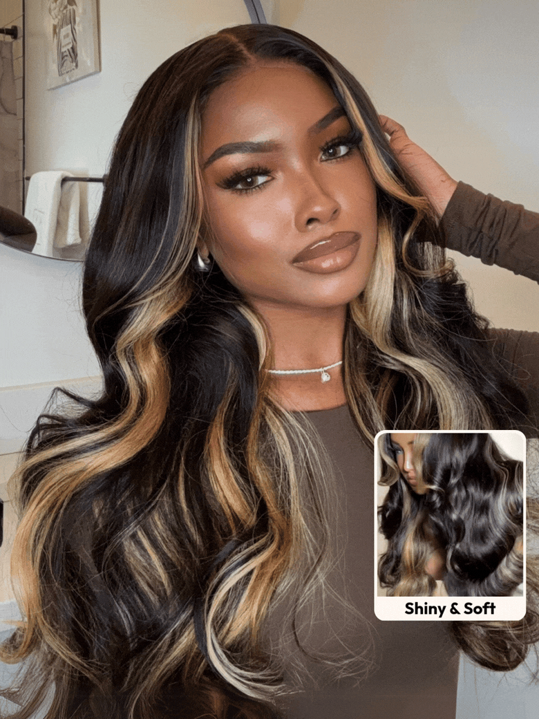 UNice Bye-Bye Knots Wig 7x5 Lace Loose Wave Butterscotch Highlights Brown Wig 150% Density