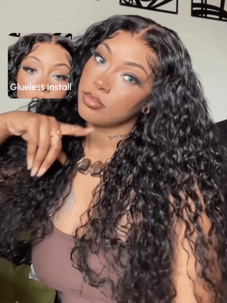 150% Density 7x5 Glueless Bye-Bye Knots™ Wig Quick Glueless Wet & Wavy Water Wave Invisible Knots Wig