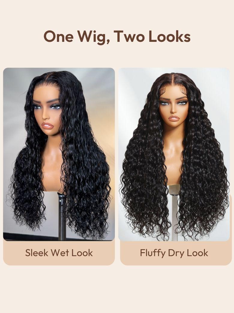 UNice 7x5 Bye-Bye Knots™ & 13x4 Pre-Everything™ Pull And Go Wig Glueless Wet & Wavy Water Wave With Invisi Drawstring With Free Baby Hair